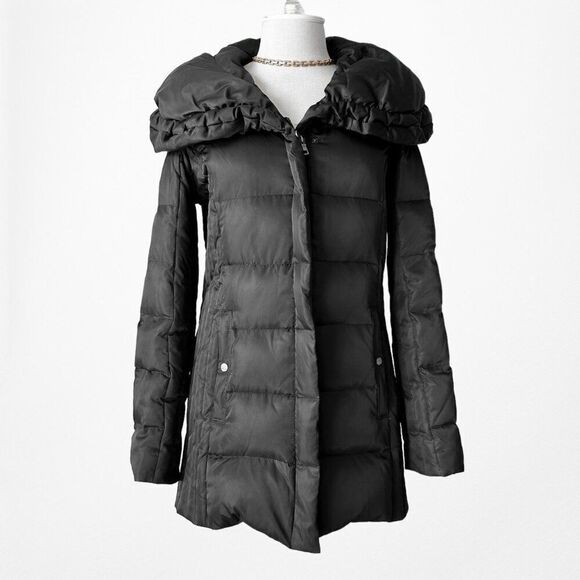 Vintage Y2K Jones New York Black Zip Up Puffer Jacket Coat Size XS/S - Picture 4 of 5